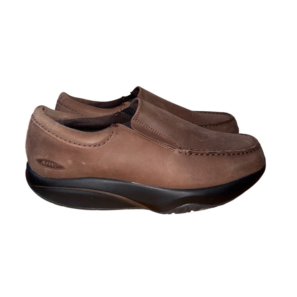 MBT 400363-99 Brown Leather‎ Rocker Bottom Loafers Mens 5-5.5 Slip On Shoes